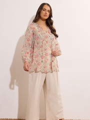 Evans Blue Printed Boho Top - Image 2 of 5