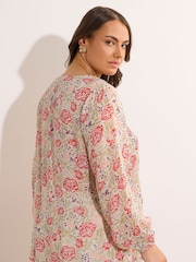Evans Blue Printed Boho Top - Image 3 of 5