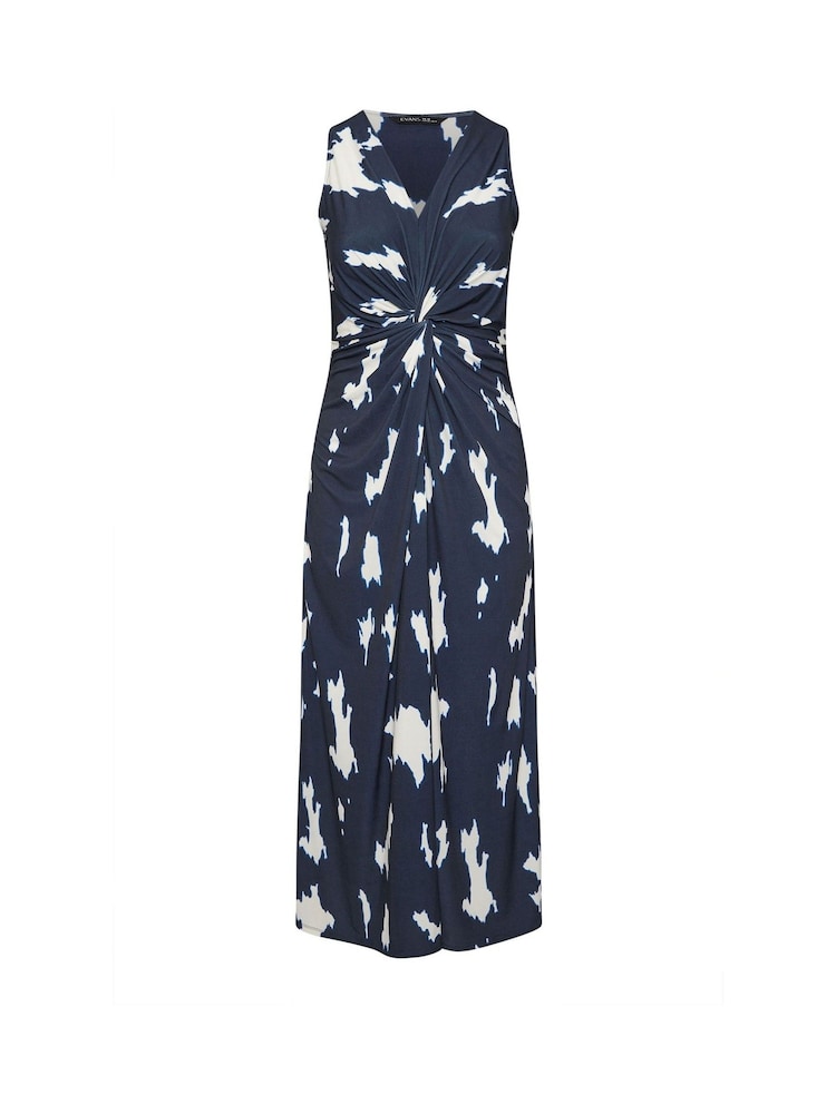 Evans Blue Markings Print ITY Dress - Image 5 of 5