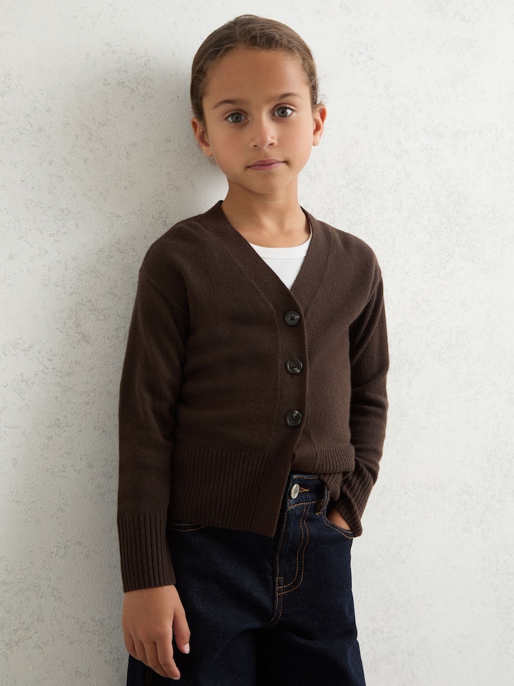 Reiss Chocolate Tyla Cardigan - Image 2 of 4