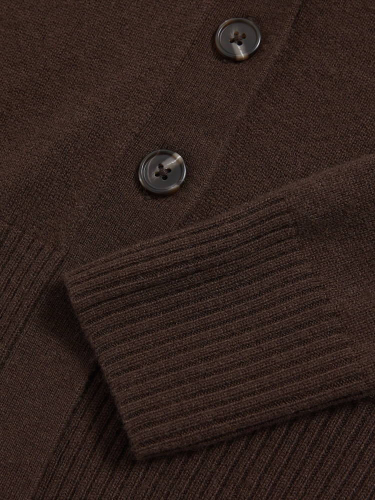 Reiss Chocolate Tyla Cardigan - Image 4 of 4
