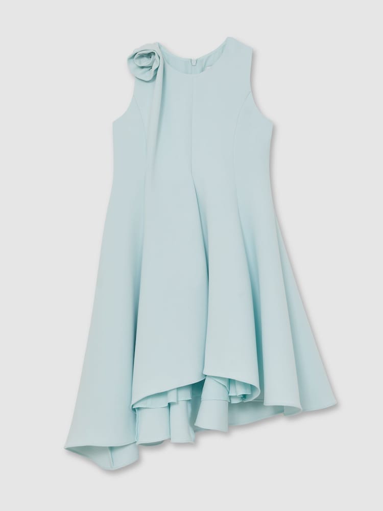 Reiss Blue Florie 9-13 yrs Flower-Detail Fit-And-Flare Dress - Image 2 of 5