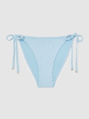 Reiss Blue Wynee Textured Wave Bikini Bottoms - Image 2 of 5