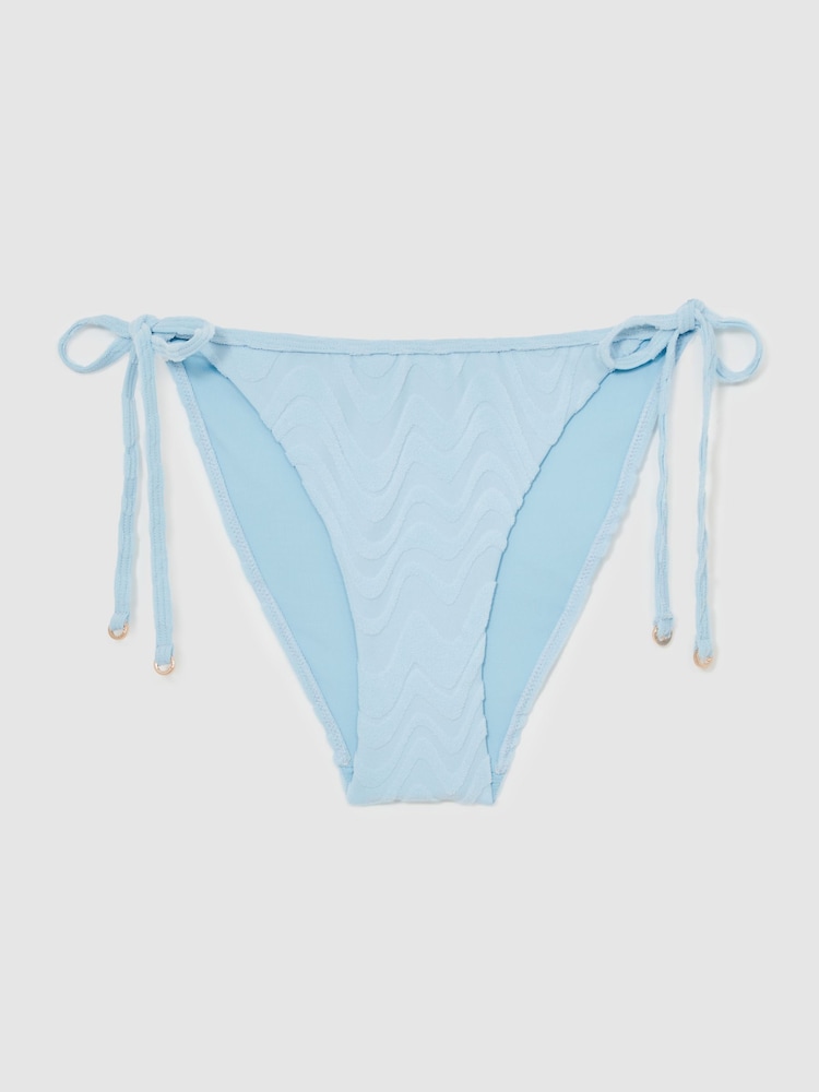 Reiss Blue Wynee Textured Wave Bikini Bottoms - Image 2 of 5