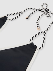 Reiss Navy/White Effie Triangle Twist-Strap Bikini Top - Image 7 of 7