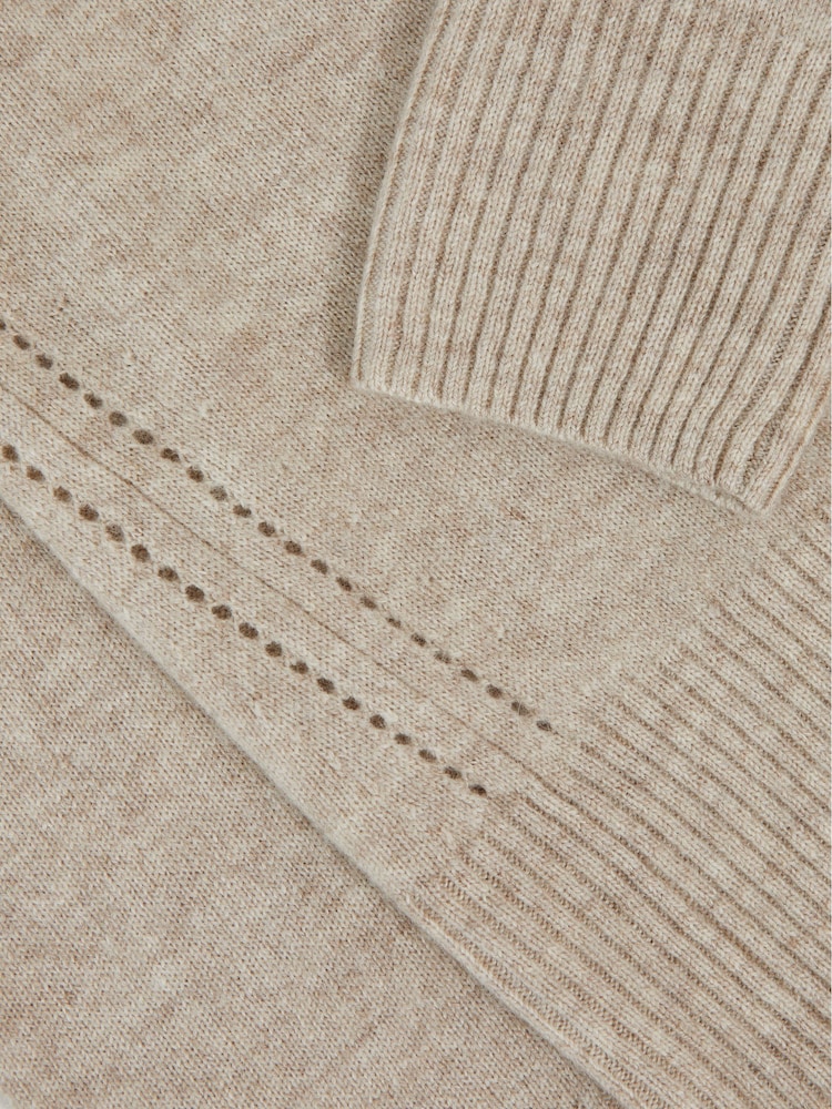 Reiss Oatmeal Anya 3-9 yrs Wool-Blend Open-Stitch Jumper with Cashmere - Image 4 of 4 Reiss Oatmeal Anya 3-9 yrs Wool-Blend Open-Stitch Jumper with Cashmere - Image 4 of 4