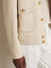 Reiss Light Stone Barry Cotton-Blend Button-Through Jacket - Image 3 of 5