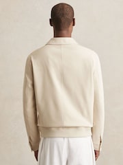 Reiss Light Stone Barry Cotton-Blend Button-Through Jacket - Image 4 of 5