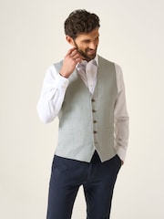 Skopes Grey Skopes Tailored Fit Puppytooth Check Carter Waistcoat - Image 1 of 3