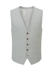 Skopes Grey Skopes Tailored Fit Puppytooth Check Carter Waistcoat - Image 3 of 3