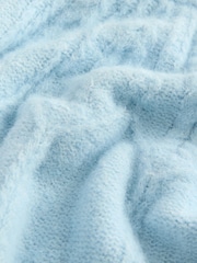 Azul claro - Wool Blend Cable Knit Crew Neck Jumper - Imagem 2 de 4