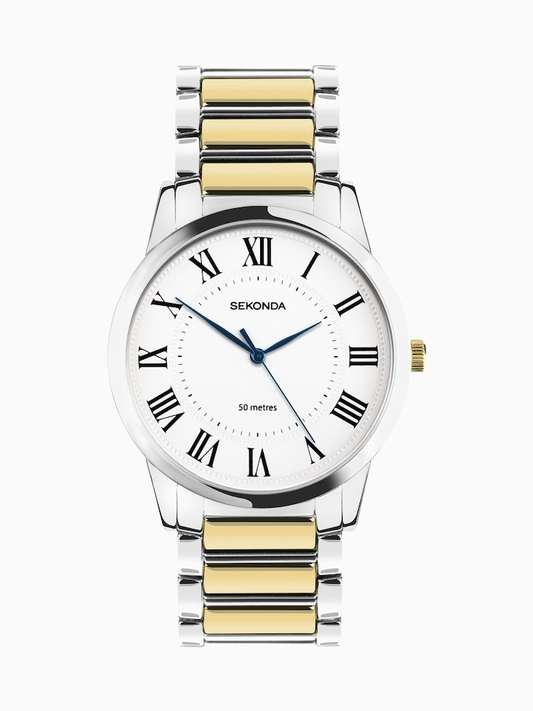 Sekonda Classic Mens 40mm Beaumont Watch in Silver with Silver Alloy Bracelet & White Dial - Image 1 of 6