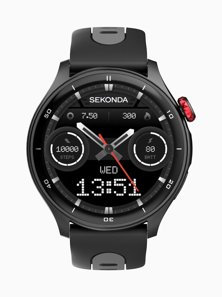 Sekonda 47mm Active Pro GPS Smart Watch with Silicone Strap - Image 1 of 6