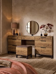 Dark Bronx Oak Effect 7 Drawer Wide Dressing Table - Image 2 of 11