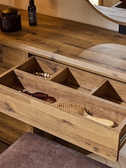 Dark Bronx Oak Effect 7 Drawer Wide Dressing Table - Image 3 of 11