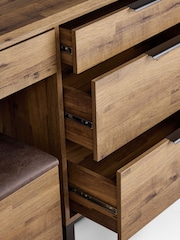 Dark Bronx Oak Effect 7 Drawer Wide Dressing Table - Image 8 of 11