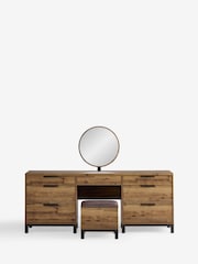 Dark Bronx Oak Effect 7 Drawer Wide Dressing Table - Image 9 of 11