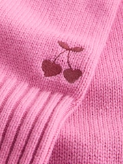Bright Pink Pie Graphic Crew Neck Jumper With Wool - Image 10 of 10