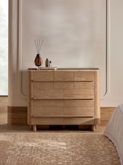 Mid Natural Aviano N. Premium Oak Veneer 7 Drawer Wide Chest of Drawers - Image 1 of 11