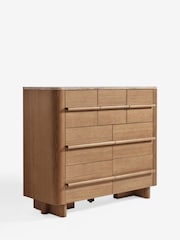 Mid Natural Aviano N. Premium Oak Veneer 7 Drawer Wide Chest of Drawers - Image 10 of 11