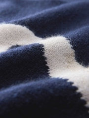 Navy Blue Swan Graphic Long Sleeve Crew Neck Jumper With Wool - Image 7 of 9