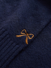 Navy Blue Swan Graphic Long Sleeve Crew Neck Jumper With Wool - Image 9 of 9