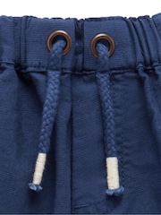 Purebaby Blue Purebaby Blue Linen Blend Shorts - Image 4 of 4