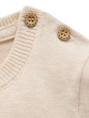 Purebaby Natural Turtle Crocheted 100% Cotton Jumper - Image 3 of 4