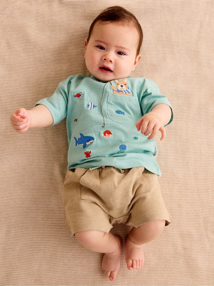 Purebaby Animal Print T-Shirt and Shorts Set - صورة 1 من 5