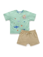 Purebaby Animal Print T-Shirt and Shorts Set - صورة 2 من 5
