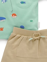 Purebaby Animal Print T-Shirt and Shorts Set - صورة 4 من 5