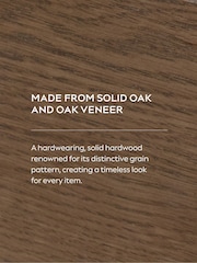 Mid Natural Farndon N. Premium Oak Veneer 2 Drawer Wide Bedside Table - Image 9 of 9