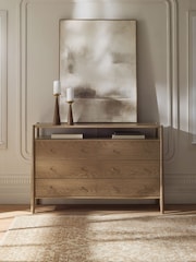 Mid Natural Farndon N. Premium Oak Veneer 6 Drawer Chest of Drawers - Image 1 of 9