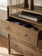 Mid Natural Farndon N. Premium Oak Veneer 6 Drawer Chest of Drawers - Image 3 of 9