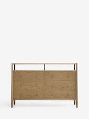 Mid Natural Farndon N. Premium Oak Veneer 6 Drawer Chest of Drawers - Image 6 of 9