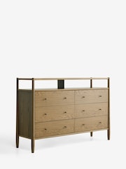 Mid Natural Farndon N. Premium Oak Veneer 6 Drawer Chest of Drawers - Image 8 of 9