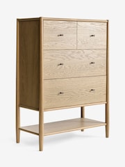 Mid Natural Farndon N. Premium Oak Veneer 4 Drawer Tall Chest of Drawers - Image 10 of 13