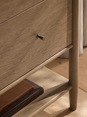 Mid Natural Farndon N. Premium Oak Veneer 4 Drawer Tall Chest of Drawers - Image 5 of 13