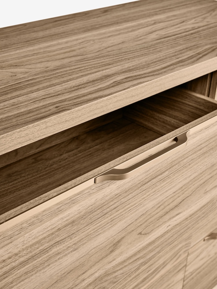 Mid Natural Arlo Oak Effect 9 Drawer Chest of Drawers - Image 3 of 3 Mid Natural Arlo Oak Effect 9 Drawer Chest of Drawers - Image 3 of 3