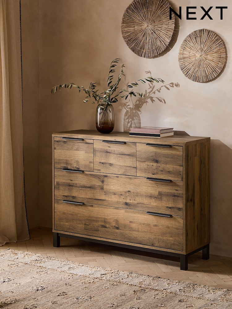 Dark Bronx Oak Effect 5 Drawer Chest of Drawers - Image 8 of 8