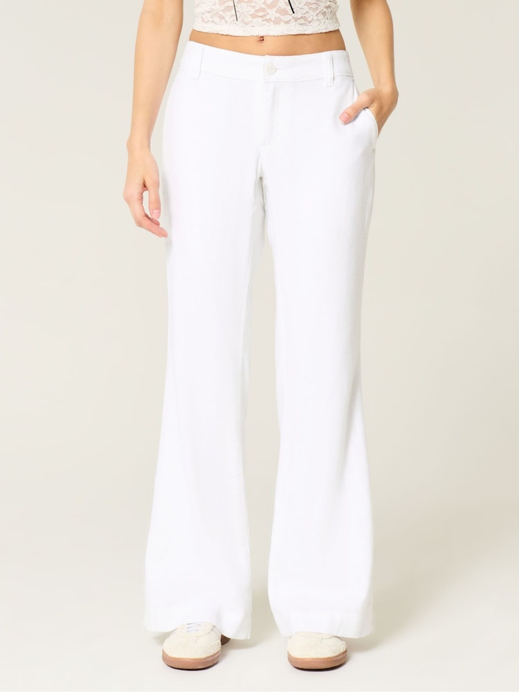 Hollister Low Rise Baggy Flare White Trousers - صورة 1 من 4