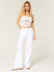 Hollister Low Rise Baggy Flare White Trousers - صورة 2 من 4