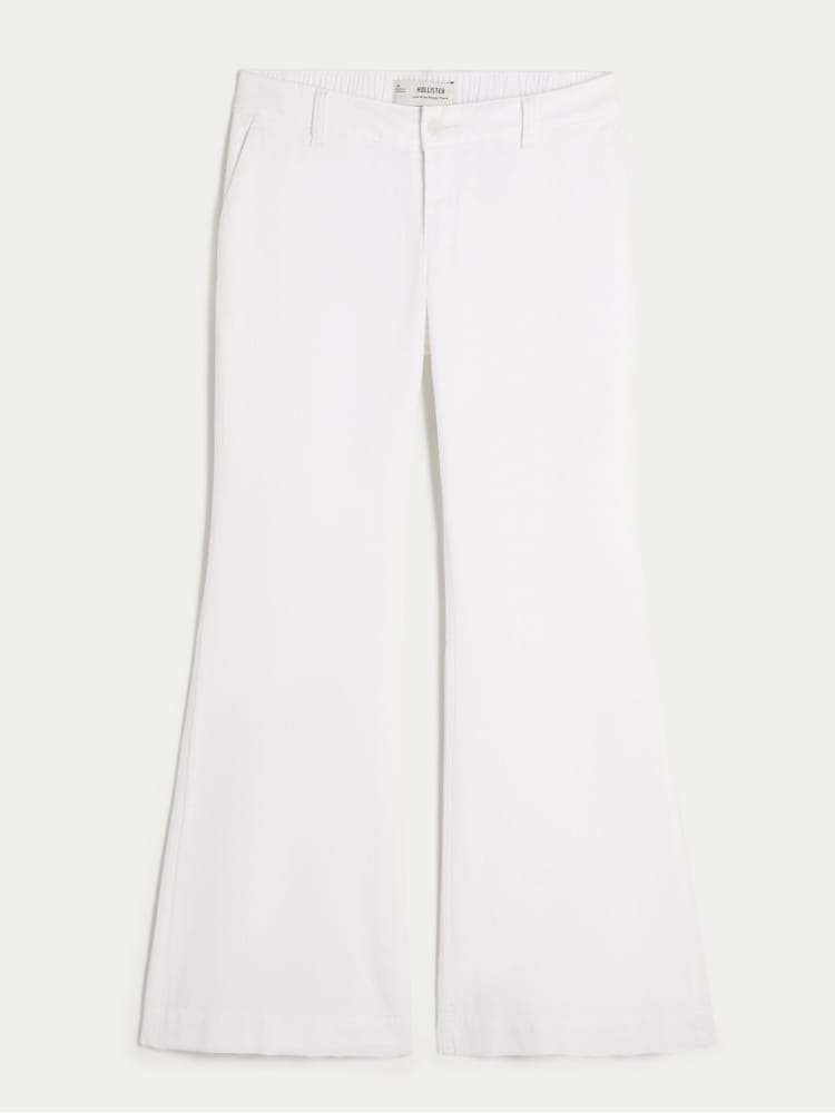 Hollister Low Rise Baggy Flare White Trousers - صورة 4 من 4