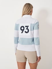 Crew Clothing Blue Long Sleeve Stripe Rugby 100% Cotton Shirt - Image 2 of 5