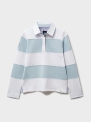 Crew Clothing Blue Long Sleeve Stripe Rugby 100% Cotton Shirt - Image 5 of 5