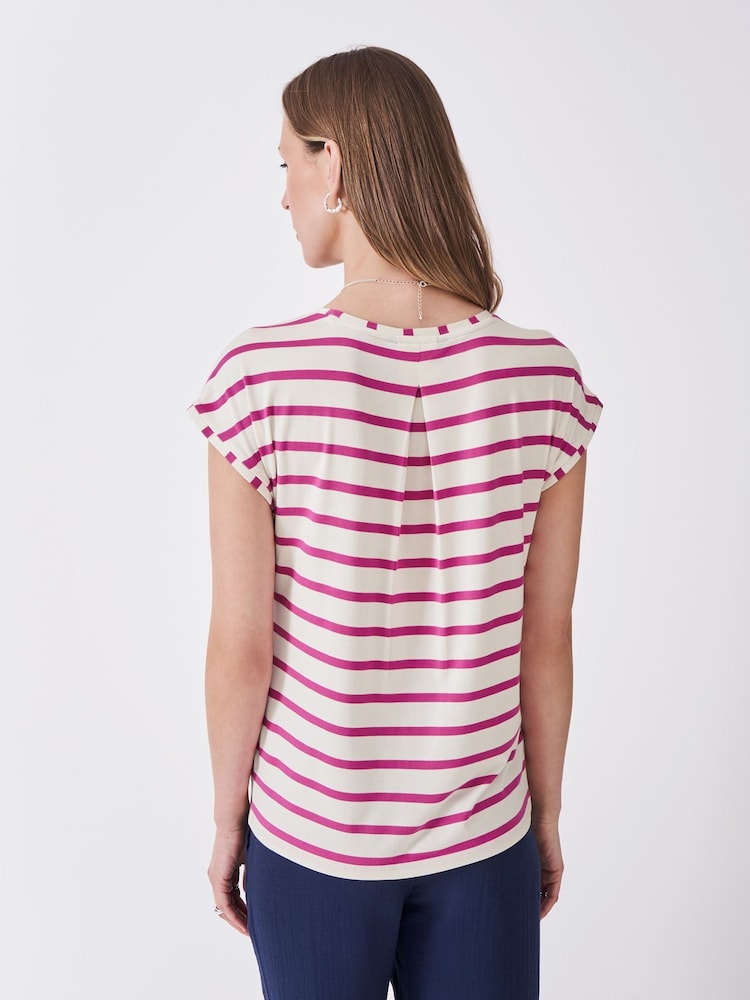 Crew Clothing Pink Striped Ruby Top - Image 2 of 4 Crew Clothing Pink Striped Ruby Top - Image 2 of 4