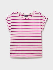 Crew Clothing Pink Striped Ruby Top - Image 4 of 4