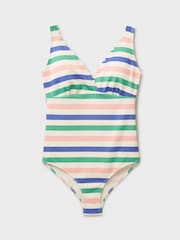 Crew Clothing Pink Striped Scallop Edge Swimsuit - Image 5 of 5