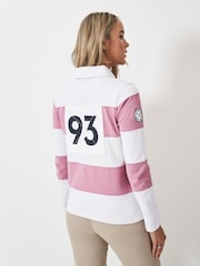 Crew Clothing White/Pink Long Sleeve Stripe Rugby 100% Cotton Shirt - Image 2 of 5