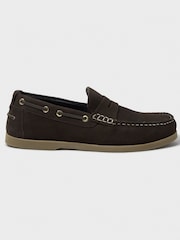 Crew Clothing Brown Slip-On Nubuck Leather Deck Shoes - Image 2 of 4